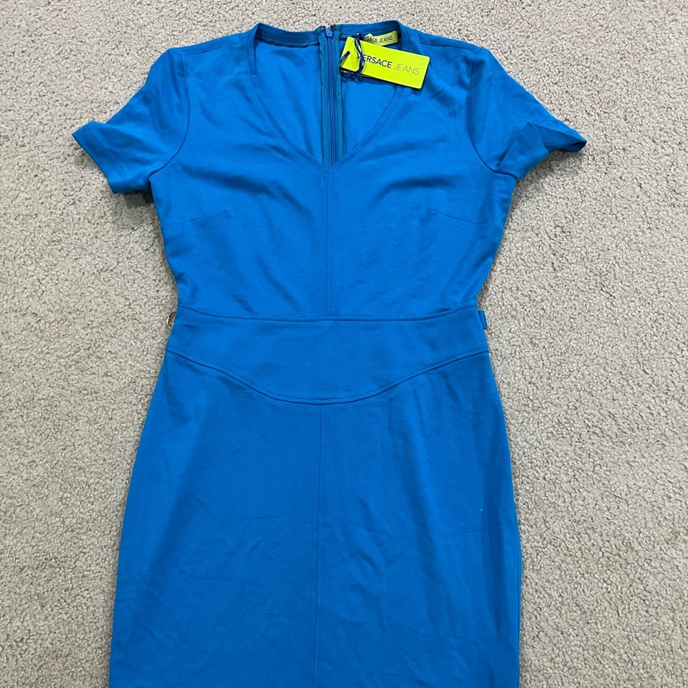 Versace Jeans Short Sleeve Dress In Mica